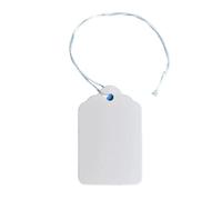 Lot de 400 étiquettes de prix blanches avec ficelle en papier - 3,5 x 2,2 cm