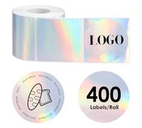 Lot de 400 étiquettes thermiques autocollantes rondes de 5 cm - Impression claire - Imperméables à l'eau - Résistantes à la graisse - Résistantes aux rayures - Pour le bricolage, le prix, l'adresse