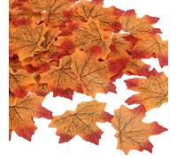 Lot de 400 feuilles artificielles d'érable d'automne pour fête de mariage, Thanksgiving, Halloween, orange