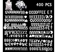 Lot de 400 Lettres Blanches pour Tableaux à Lettres Interchangeables en Feutre - 1,9 cm Avec Sac Cadeau en Tissu, Chiffres et Symboles Inclus
