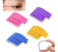 Lot De 400 Micro-Pinceaux Applicateurs, 9,5 Cm, 4 Bâtons En Microfibre De Couleur Pour Cils, Pinceaux Jetables D'extension Des Yeux, Pour Maquillage, Oral Et Dentaire (Rose, Violet, Jaune, Bleu)