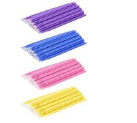 Lot de 400 micro-pinceaux applicateurs, jetables, 4 couleurs, pour le maquillage et le nettoyage, violet + bleu + rose + jaune