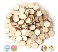 Lot de 400 mini disques ronds en bois naturel non traité de 2 cm pour le bricolage, la décoration de mariage, le bricolage, le scrapbooking, les panneaux en bois