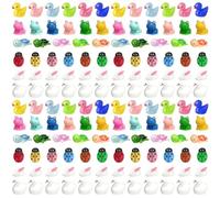 Lot de 400 mini figurines d'animaux en résine - Avec canards, grenouilles, tortues, lapins, oies et coccinelles - Petites figurines d'animaux à cacher pour travaux manuels, aquarium, jardin