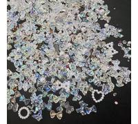 Lot de 400 perles strass pour décoration d'ongles - En forme de cœur - Ours et papillons - Nœud - Bijoux pour filles et femmes - DIY - Mélange de A