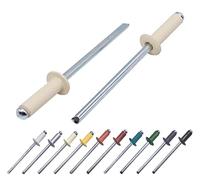 Lot de 400 pièces de rivets aveugles peints 4,0 x 14 mm, tête bombée, DIN 7337, rivet en aluminium et mandrin en acier, rivets pop (400, Ivoire clair RAL 1015)