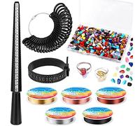 Lot de 400 pierres précieuses à enfiler - Perles colorées - Pierres semi-précieuses - En cristal naturel - Pour la fabrication de bijoux