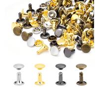 Lot de 400 rivets assortis à double capuchon de 8 mm, kit de rivets tubulaires en métal pour tissu, coffre, sac à main, matériel en cuir