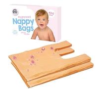 Lot de 400 sacs à couches jetables parfumés au citron, onglets faciles à nouer, élimination des couches, blocage des odeurs, taille du produit sanitaire 31 cm