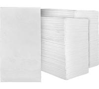 Lot de 400 serviettes de table jetables en vrac, 2 plis, huit plis, 41,9 x 38,1 cm, pour salle de bains d'invités, pour mariage, fête prénuptiale, blanc