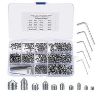 Lot de 400 vis sans tête à tête conique à six pans creux en acier inoxydable - Vis filetées M3 M4 M5 M6 M8