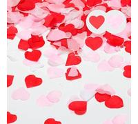 Lot de 4000 confettis en forme de cœur, 2,5 cm, pour décoration de table romantique, décoration de mariage, Saint-Valentin, anniversaire, ballons de corations, fête (rouge, rose) (mélange de couleur-1