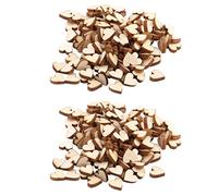 Lot de 400pcs 10mm Mini Embellissement Coeur en Bois pour Artisanat Décoration de Mariage