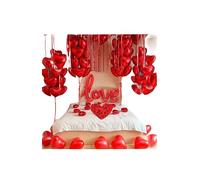 Lot de 407 ballons rouges en forme de cœur de 45,7 cm - Pétales de rose - Pour la Saint-Valentin, un anniversaire de mariage
