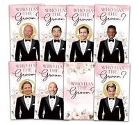 Lot de 41 cartes à gratter avec inscription « Who Has The Groom » - Motif floral rose - 8,9 x 5,3 cm - Décoration amusante pour enterrement de vie de jeune fille - A02