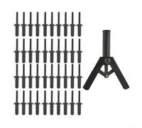 Lot de 41 rivets en plastique avec crochet de joint d'huile, pince à clip pour garniture d'arche de roue pour installation de retrait de fixation de panneau automobile (noir)