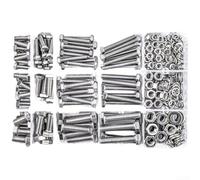 Lot de 416 fixations en acier inoxydable 304, y compris boulons hexagonaux M5 M6 M8, écrous plats, rondelles à ressort pour des besoins de fixation mécanique fiables
