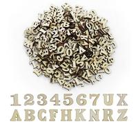 Lot de 416 petites lettres en bois de 15 mm - Pour bricolage et peinture - Lettres minuscules (A-Z) pour bricolage, artisanat, mariage - Avec 100 chiffres en bois
