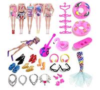 Lot de 42 Accessoires de poupée poupée, Maillot Bain de poupée, y Compris Les écouteurs, Lunettes, cintres et Autres Accessoires de poupée, Jouets Enfants, Convient poupées de 11,5 Pouces.