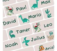 Lot de 42 autocollants nominatifs pour enfants - Personnalisés et lavables en machine - Pour l'école et la maternelle (dinosaure, 42)