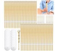 Lot de 42 bougies auriculaires : Bougies auriculaires en cire d'abeille, lot de bougies auriculaires naturelles, non toxiques, cylindriques, pour nettoyer les oreilles (jaune)