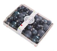 Lot de 42 boules de Noël à suspendre en plastique pour sapin et décorations de fête avec PVC galvanisé durable et spray de paillettes scintillantes (vert clair foncé)