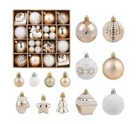 Lot de 42 boules de Noël champagne de 6 cm à suspendre for sapin de Noël