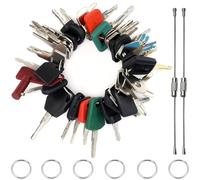 Lot de 42 clés d'allumage de rechange pour machines de construction, machines de construction, excavatrices, clés pour Cat, Komatsu, Kubota, Hitachi, Takeuchi, Raupe, Kobelco, Volvo, Bobcat