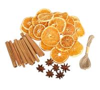 Lot de 42 décorations de sapin de Noël, tranches d'orange séchées, bâtons de cannelle, anis étoilé pour sapin de Noël, couronne, travaux manuels, remplissage de vase, décorations de maison et de