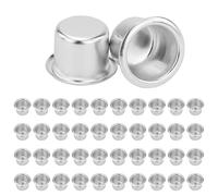 Lot de 42 douilles à bougies - 22,8 x 19 mm - Argenté - Pour bougies à tige - Petit bougeoir pour mariage, anniversaire, décoration de table