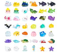 Lot de 42 mini créatures aquatiques en résine - Lumineuses - Petites créatures aquatiques - Pour bricolage, anniversaire, fête de Noël, jardin, décoration de maison de poupée