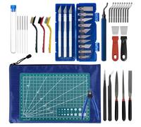 Lot de 42 outils d'imprimante 3D, kit d'accessoires pour imprimante 3D, avec pinces, pinces, aiguiseur, coupe-nettoyage, burin de sculpture, kit d'outils d'imprimante 3D pour le nettoyage, la finition