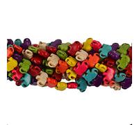 Lot de 42 perles en forme d'éléphant en howlite turquoise mélangées de couleurs assorties
