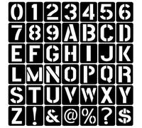 Lot de 42 pochoirs en forme de lettres de l'alphabet de 7,6 cm, grands chiffres réutilisables en plastique pour bois, mur, tissu, roche, signalisation, porte, porche, tableau noir, projets de
