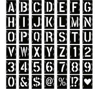 Lot de 42 pochoirs en plastique avec lettres, chiffres, pochoirs réutilisables pour peinture murale, décoration de maison, bricolage et artisanat (5 pouces)