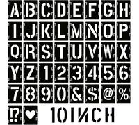 Lot de 42 pochoirs réutilisables avec lettres et chiffres de 25,4 cm pour peinture sur bois, mur, tissu, roche, panneaux, projets artistiques de bricolage (25,4 cm)