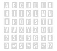 Lot de 42 pochoirs réutilisables pour peinture, 7,6 cm, lettres de l'alphabet, chiffres et symboles pour peinture sur bois, toile, panneau de roche, art mural, tissu, signalisation