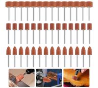 Lot de 42 pointes de ponçage en corindon - Tête de polissage pour pierre - Embouts abrasifs pour accessoires Dremel - Outil rotatif - Taille de tige de 1/8" - Pour une utilisation sur les pierres