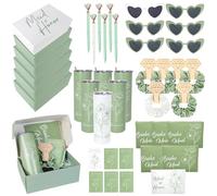 Lot de 42 trousses à maquillage pour demoiselle d'honneur, cadeaux de fête prénuptiale, sacs à maquillage et boîtes à motifs, bouteilles d'eau de 590 ml, lunettes de soleil, chouchous pour cheveux,