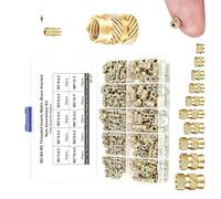 Lot de 420 écrous en laiton M3M4M5 pour moulage par injection et projets en laiton lourd moleté