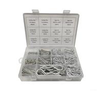 Lot de 420 goupilles galvanisées R-Clips - Assortiment d'épingles à cheveux en acier galvanisé - Lot de 420 goupilles de sécurité robustes pour véhicules et machines - 420 pièces - Différentes tailles