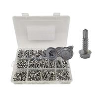 Lot de 420 têtes rondes hexagonales en acier inoxydable 410, 420 pièces en plastique et métal 410, adaptées pour la maison, résistantes à la corrosion, stables et durables