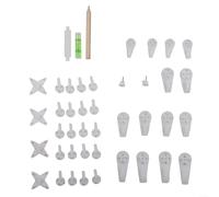 Lot de 43 crochets muraux invisibles en plastique pour photos, cadres et photos - Fixation robuste sans clous pour salon, bureau et décoration en 3 tailles, blanc