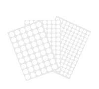 Lot de 430 cache-vis autocollants blancs - 12, 15, 21 mm - Étanche - En PVC - Design invisible - Autocollants ronds - Pour bureau