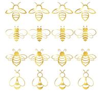 Lot de 432 étiquettes autocollantes en feuille d'or en forme d'abeille pour bouteilles d'eau, invitations, anniversaire, fête de mariage, emballage cadeau, 3,8 x 2,8 cm