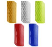 Lot de 44 bandes réfléchissantes, autocollantes, 8 x 3 cm, pour vélo, moto, poussette, casque de scooter (jaune, blanc, rouge, vert, bleu)