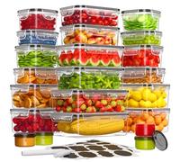Lot de 44 boîtes de conservation alimentaire avec couvercles hermétiques (22 récipients et 22 couvercles), étanches pour la préparation des repas de cuisine, sans BPA, plastique sans PVC, passent au