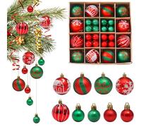 Lot de 44 Boule de Noel,dellyy Boule de Noel Decoration Noel Sapin,Boules de Noël Rouge,Boules de Noël à Suspendre,Boules de Noël Decoration Noel Interieur (Rouge et Vert)