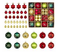 Lot de 44 Boules de Noel - Boule de Noël en Plastique Incassable - Decoration Noel Sapin - Créer Une Ambiance de Noël - pour Décorations de Noël Intérieure ou Extérieure(Rouge - Vert - Or)