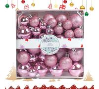 Lot de 44 boules de Noël scintillantes | Boules de Noël incassables pour décorations festives | Idéal pour les tables, les jardins, les cheminées, les balustrades d'escalier, les fenêtres, les